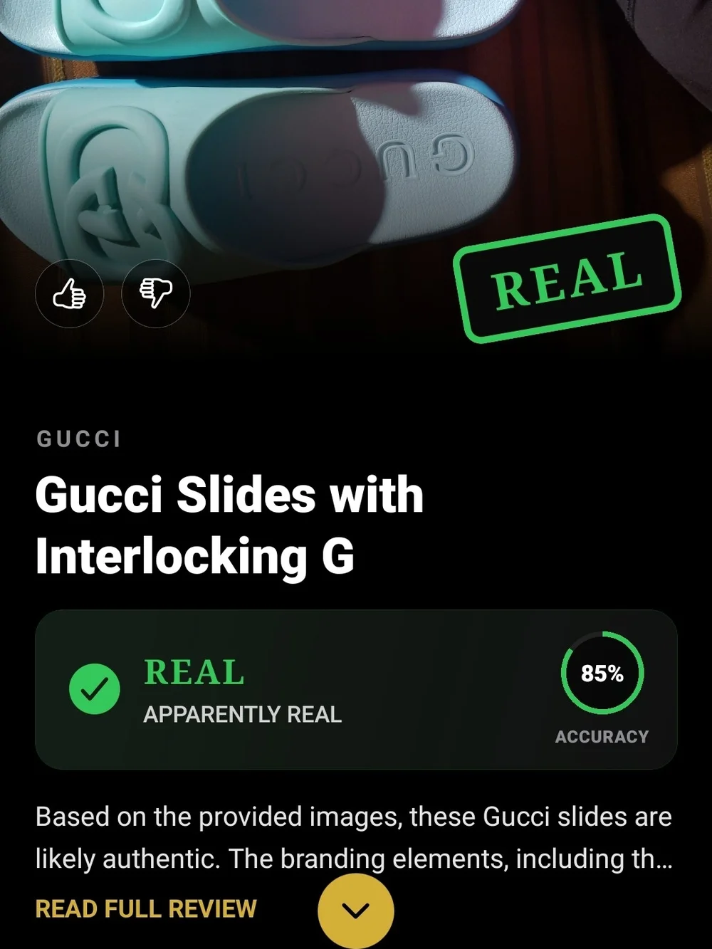 Gucci Teal and Light Blue Rubber Slide Sandals